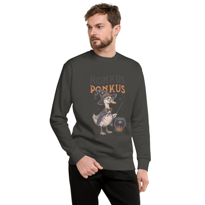 Magician Duck Halloween Graphic Sweatshirt - Vintage Black - S - ArtyKoala