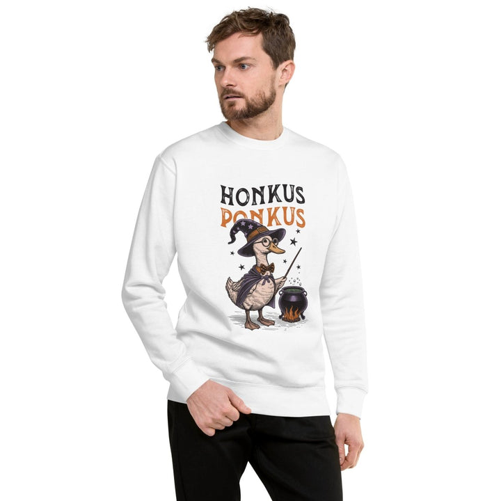 Magician Duck Halloween Graphic Sweatshirt - White - S - ArtyKoala