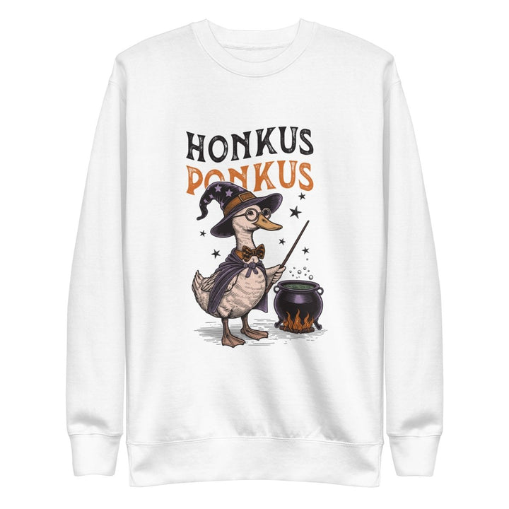 Magician Duck Halloween Graphic Sweatshirt - White - S - ArtyKoala