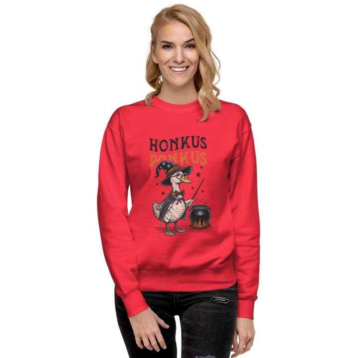 Magician Duck Halloween Graphic Sweatshirt - Team Red - S - ArtyKoala