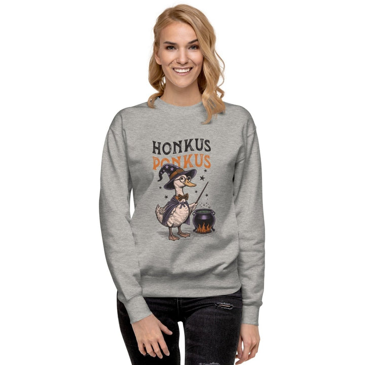 Magician Duck Halloween Graphic Sweatshirt - Carbon Grey - S - ArtyKoala