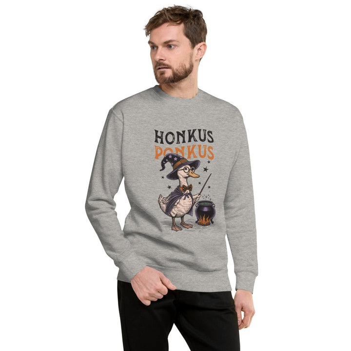 Magician Duck Halloween Graphic Sweatshirt - Carbon Grey - S - ArtyKoala