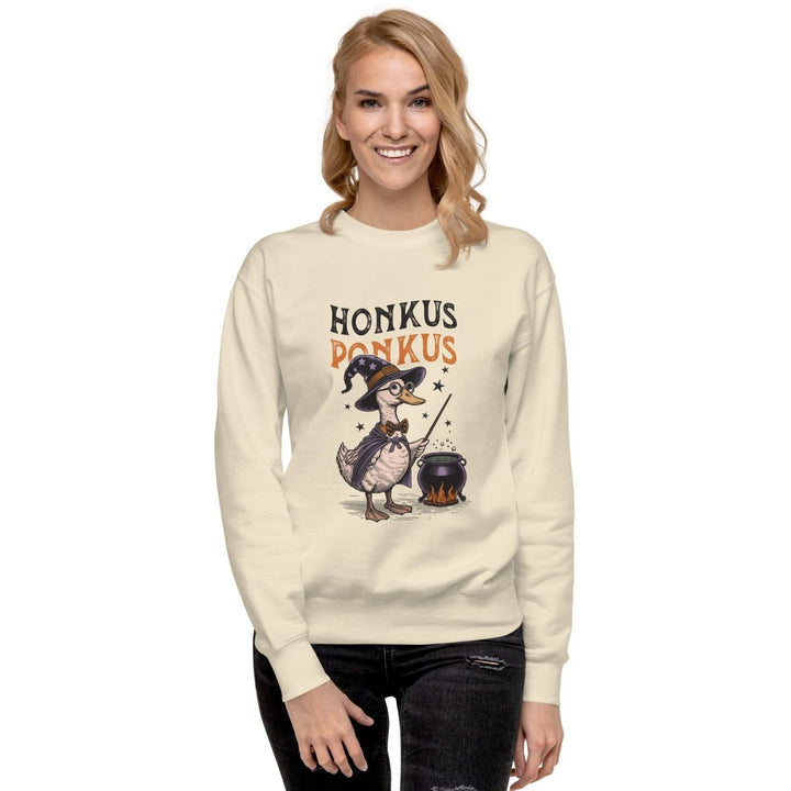 Magician Duck Halloween Graphic Sweatshirt - Bone - S - ArtyKoala