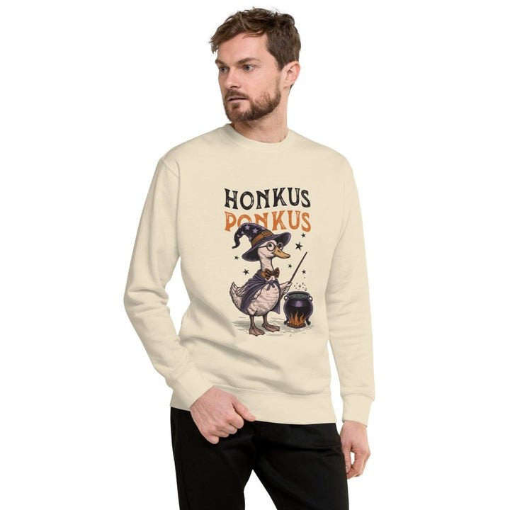Magician Duck Halloween Graphic Sweatshirt - Bone - S - ArtyKoala