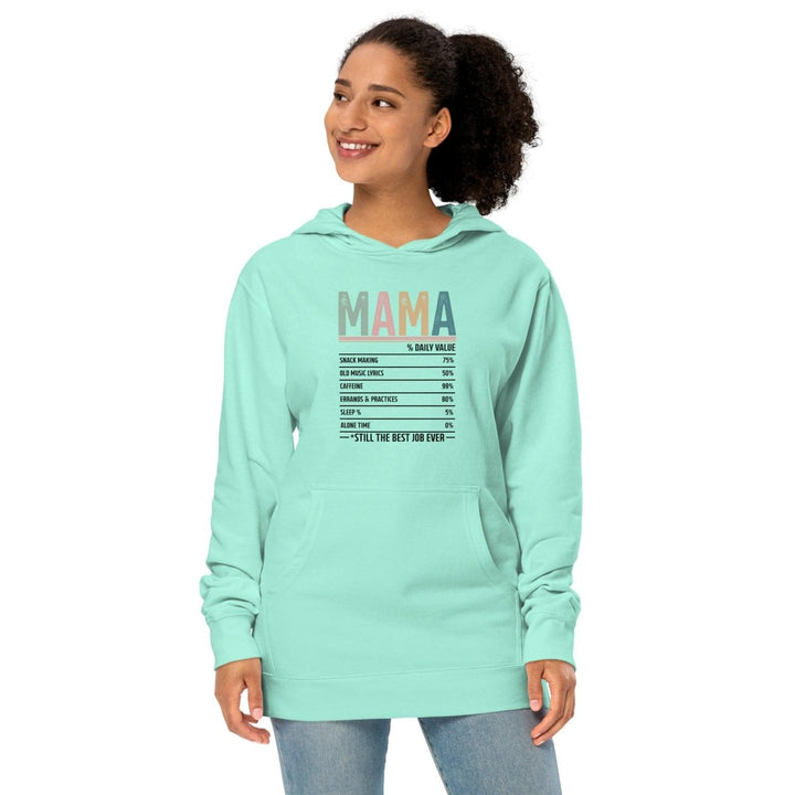 Mama % Daily Value Graphic Hoodie - Mint - S - ArtyKoala
