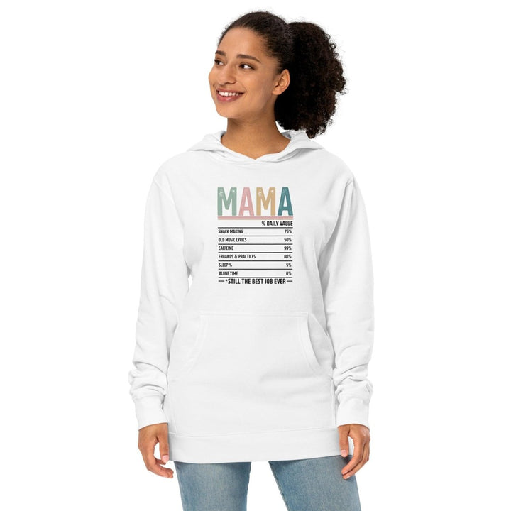 Mama % Daily Value Graphic Hoodie - White - S - ArtyKoala