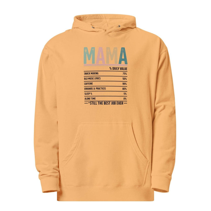 Mama % Daily Value Graphic Hoodie - Peach - S - ArtyKoala