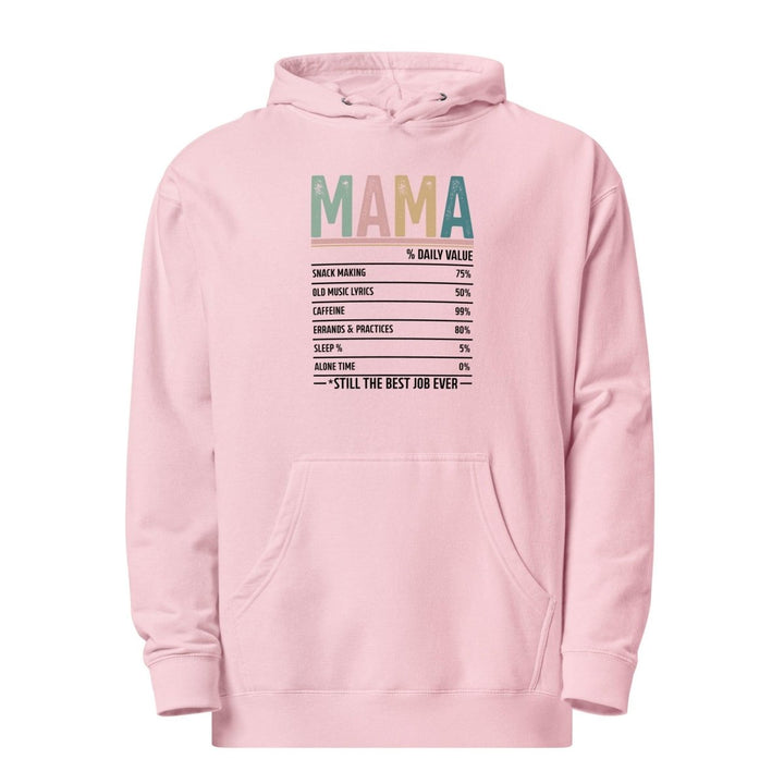 Mama % Daily Value Graphic Hoodie - Light Pink - S - ArtyKoala