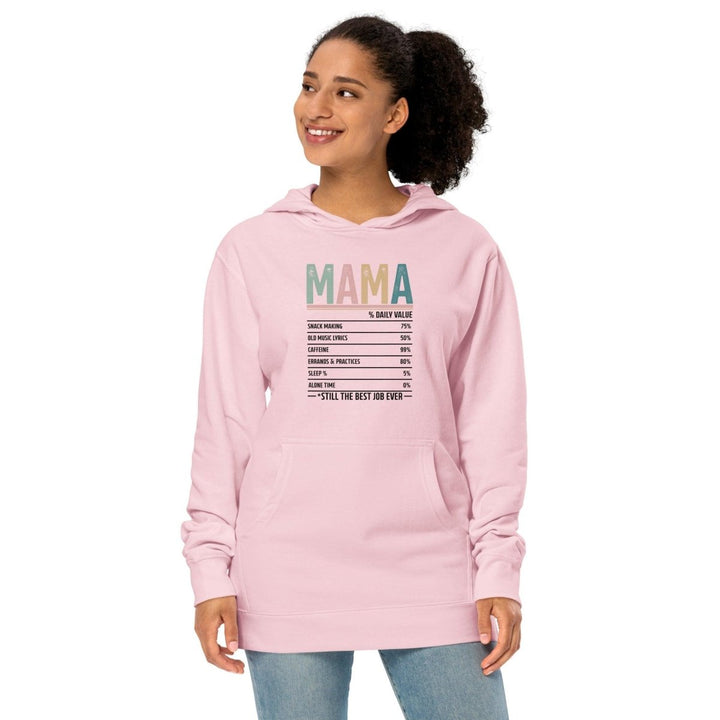 Mama % Daily Value Graphic Hoodie - Light Pink - S - ArtyKoala
