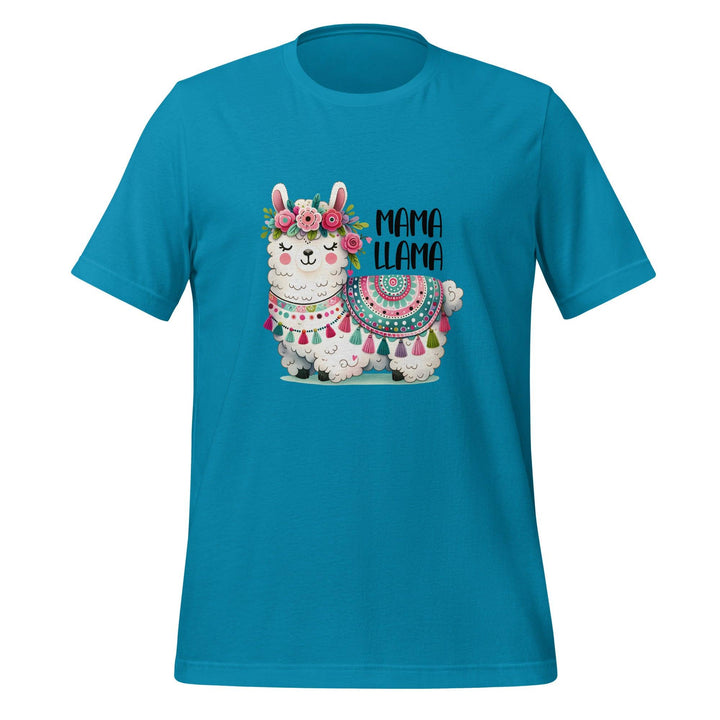 Mama Llama Woman Premium T-shirt - Aqua / S - ArtyKoala