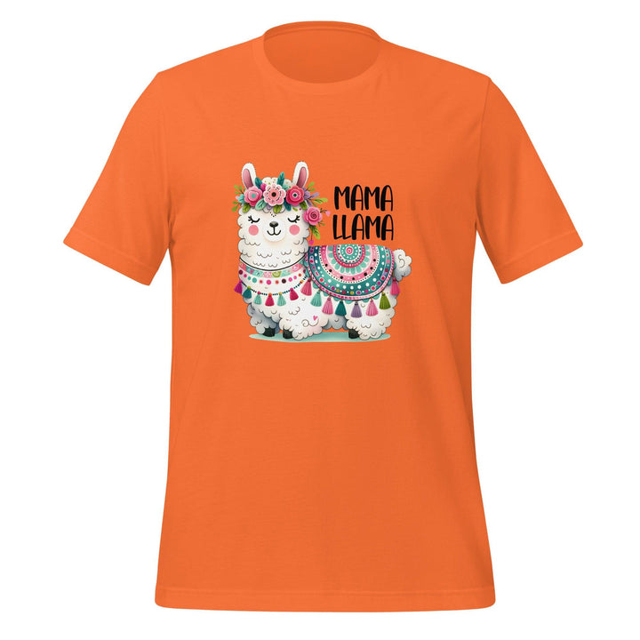 Mama Llama Woman Premium T-shirt - Orange / S - ArtyKoala