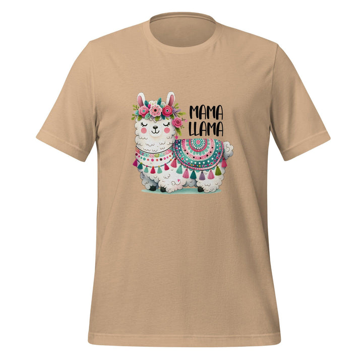 Mama Llama Woman Premium T-shirt - Tan / S - ArtyKoala