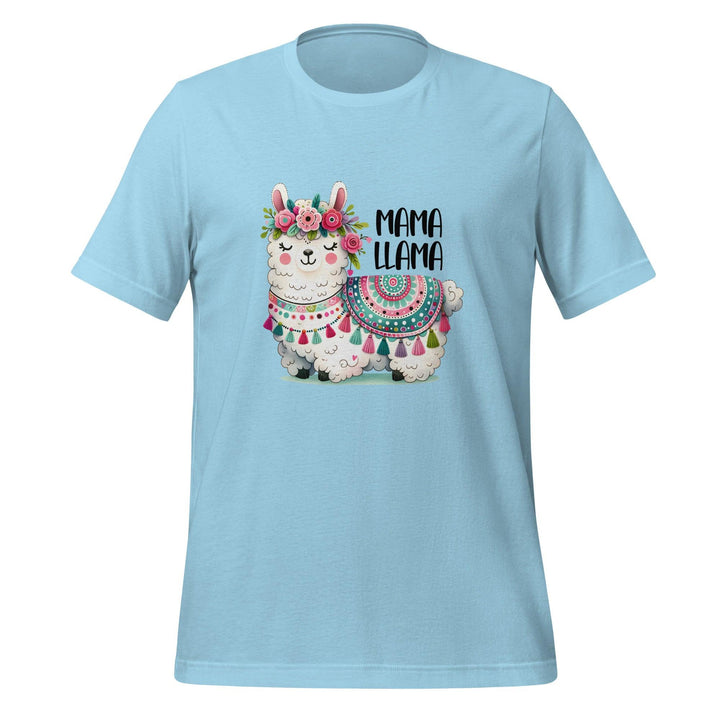 Mama Llama Woman Premium T-shirt - Ocean Blue / S - ArtyKoala