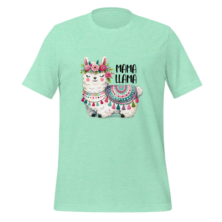 Mama Llama Woman Premium T-shirt - Heather Mint / S - ArtyKoala