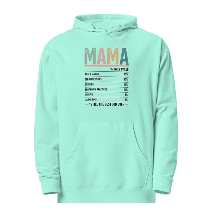 Mama % Daily Value Women Premium Hoodie - Mint / S - ArtyKoala