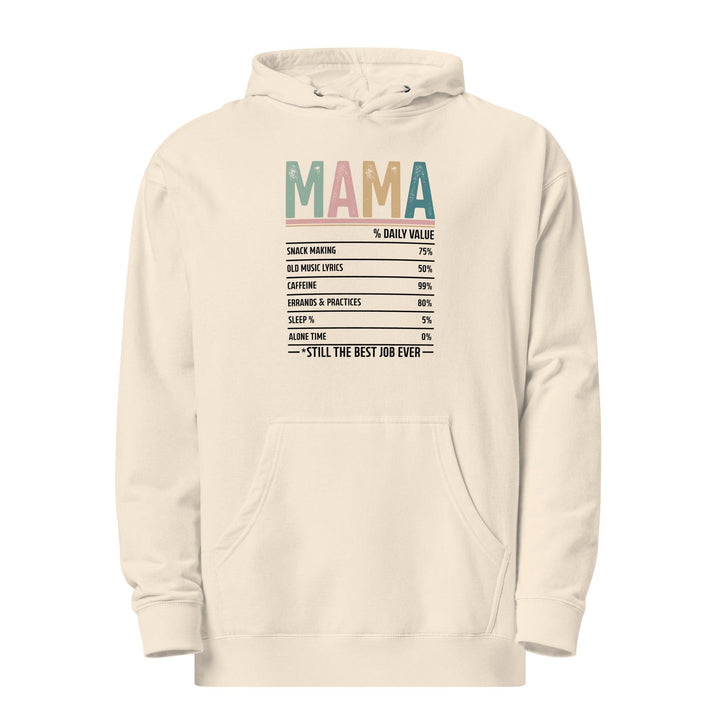 Mama % Daily Value Women Premium Hoodie - Bone / S - ArtyKoala