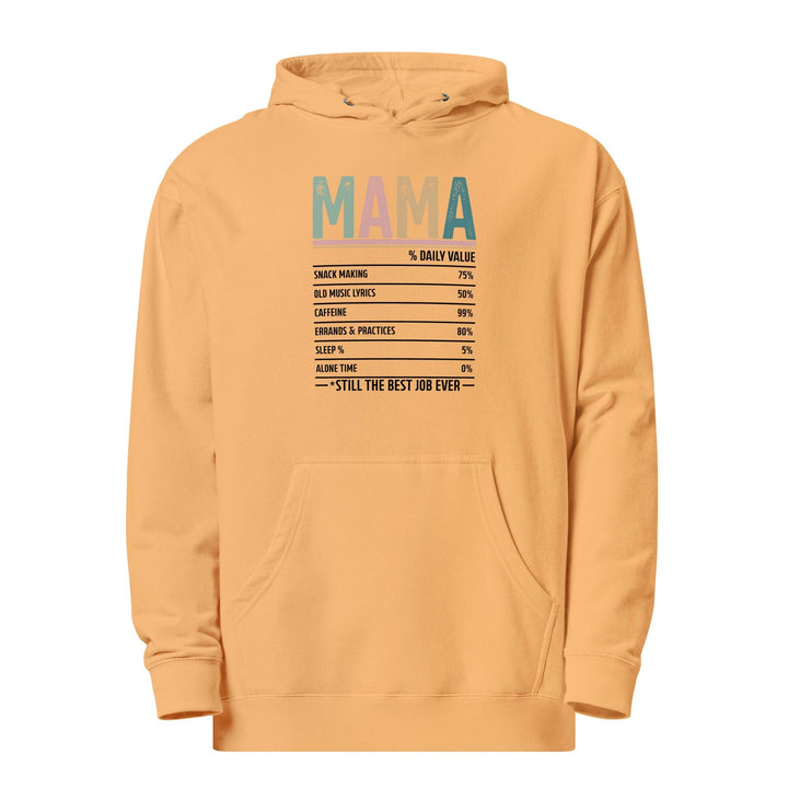 Mama % Daily Value Women Premium Hoodie - Peach / S - ArtyKoala