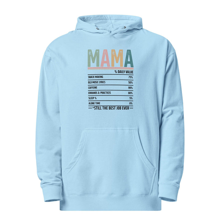 Mama % Daily Value Women Premium Hoodie - Blue Aqua / S - ArtyKoala