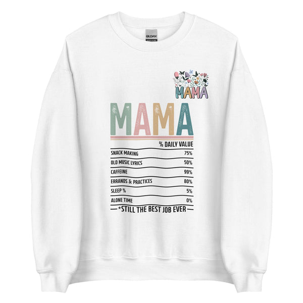 Mama % Daily Volue Mama Women Premium Sweatshirt - White / S - ArtyKoala