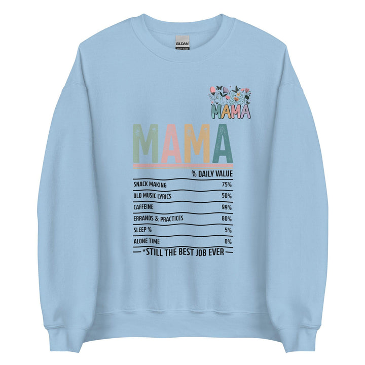 Mama % Daily Volue Mama Women Premium Sweatshirt - Light Blue / S - ArtyKoala