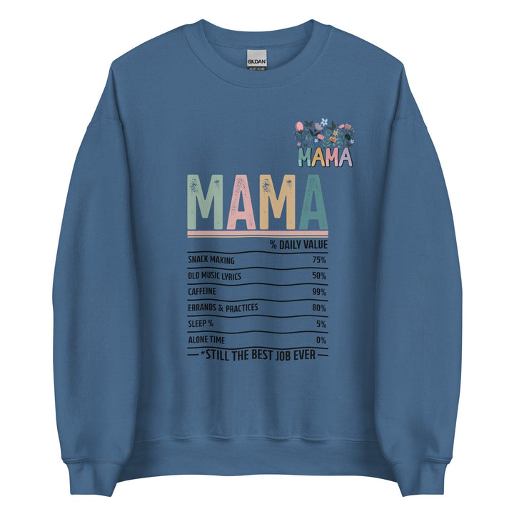 Mama % Daily Volue Mama Women Premium Sweatshirt - Indigo Blue / S - ArtyKoala