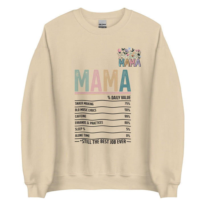 Mama % Daily Volue Mama Women Premium Sweatshirt - Sand / S - ArtyKoala