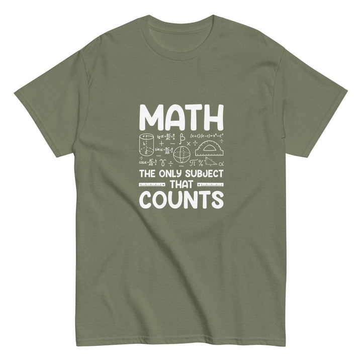 Math is Funny Graphic Tee - Military Green - S - ArtyKoala