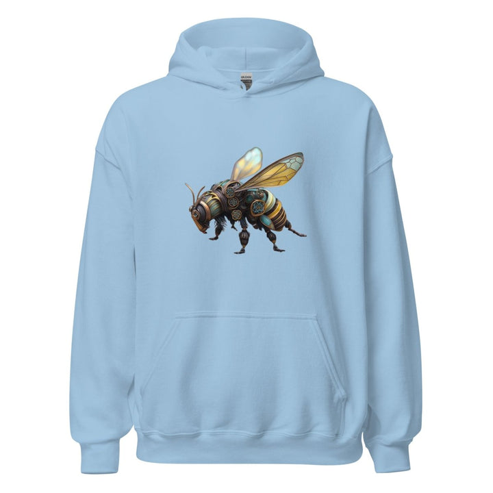 Mechanical Bee Graphic Hoodie - Light Blue - S - ArtyKoala