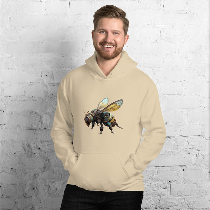 Mechanical Bee Graphic Hoodie - Light Pink - S - ArtyKoala