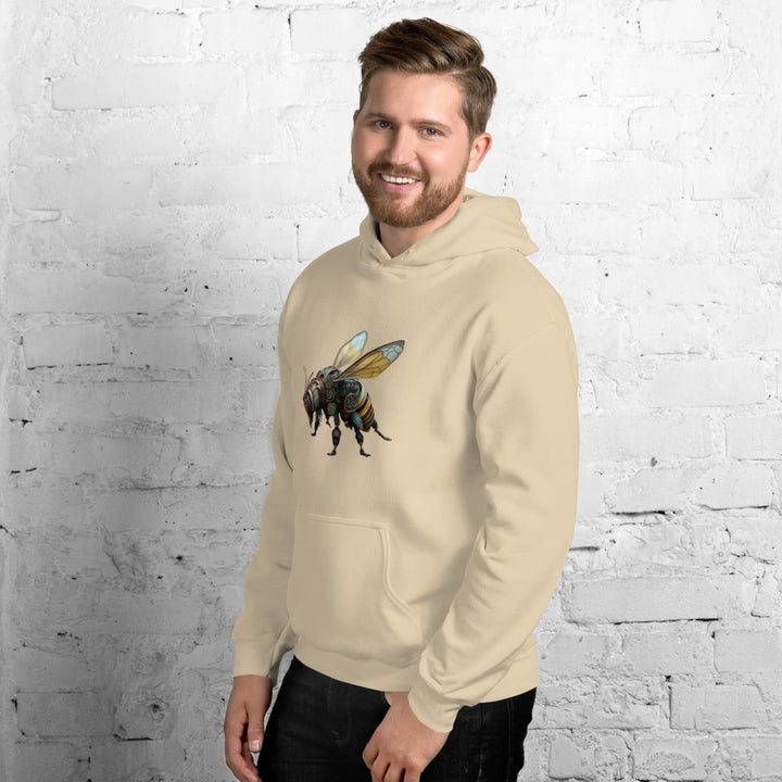 Mechanical Bee Graphic Hoodie - White - S - ArtyKoala