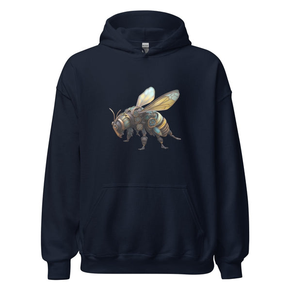 Mechanical Bee Graphic Hoodie - Navy - S - ArtyKoala