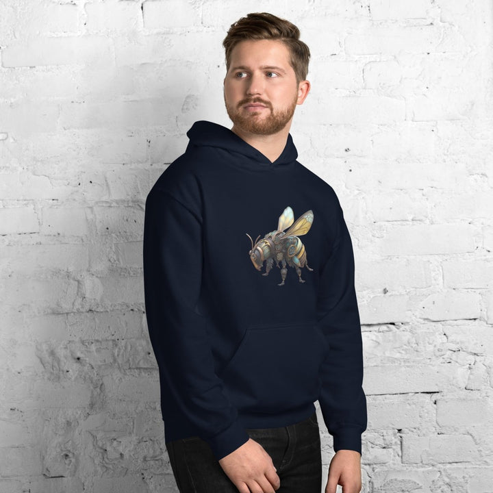 Mechanical Bee Graphic Hoodie - Navy - S - ArtyKoala