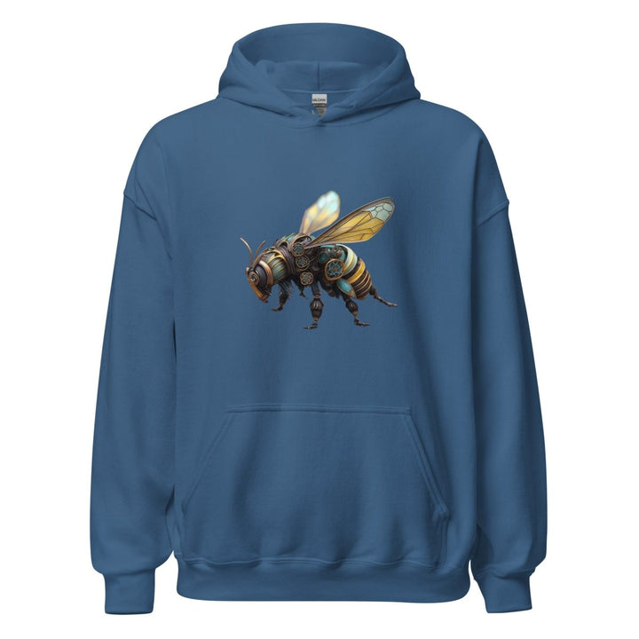 Mechanical Bee Graphic Hoodie - Indigo Blue - S - ArtyKoala