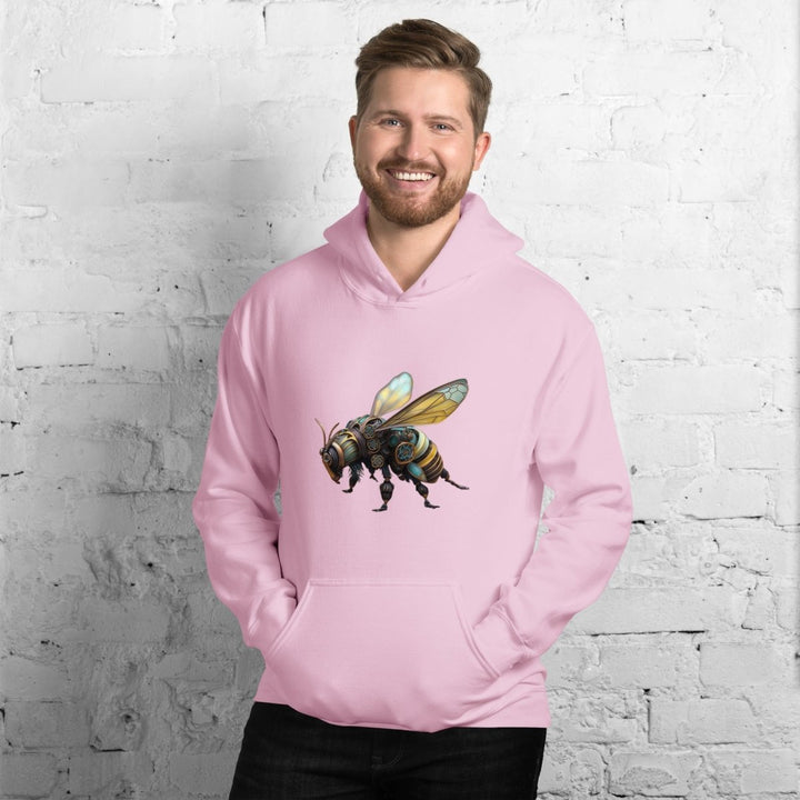 Mechanical Bee Graphic Hoodie - White - S - ArtyKoala