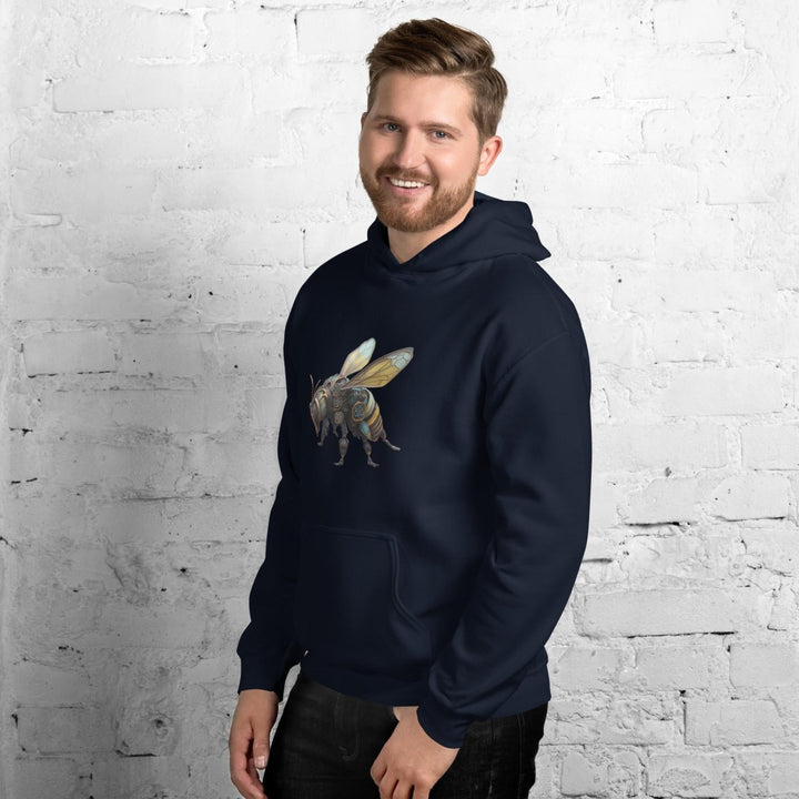 Mechanical Bee Graphic Hoodie - Navy - S - ArtyKoala