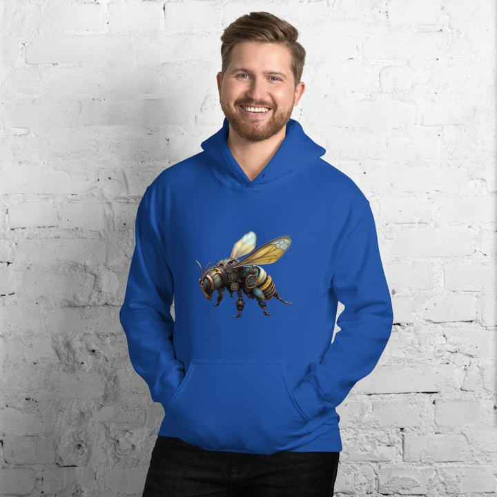 Mechanical Bee Graphic Hoodie - Royal - S - ArtyKoala