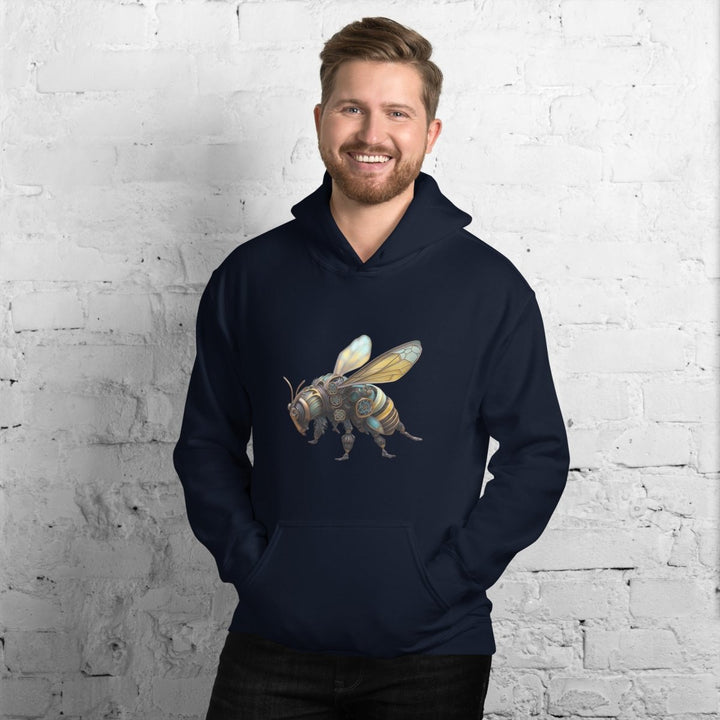 Mechanical Bee Graphic Hoodie - Navy - S - ArtyKoala