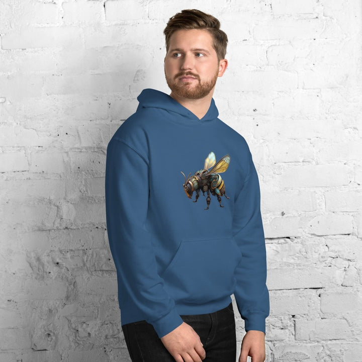 Mechanical Bee Graphic Hoodie - Indigo Blue - S - ArtyKoala
