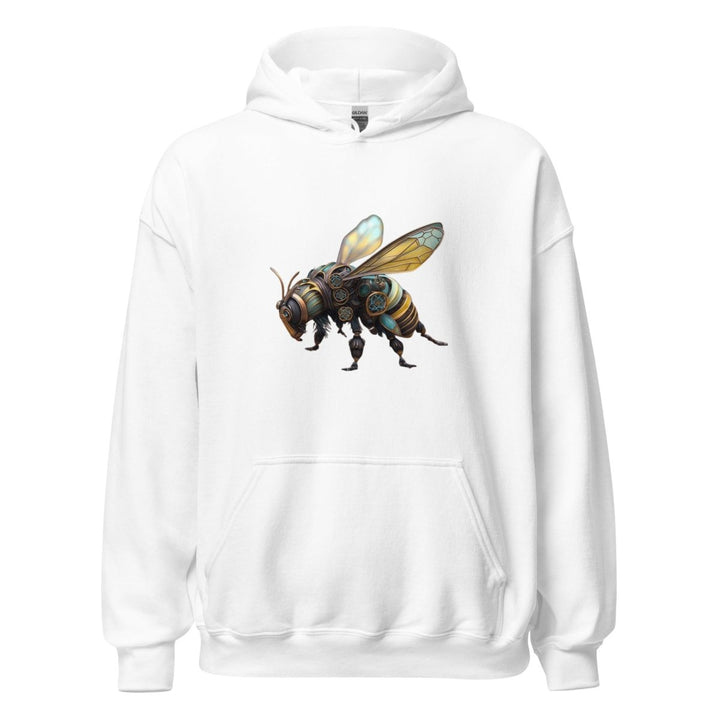 Mechanical Bee Graphic Hoodie - White - S - ArtyKoala