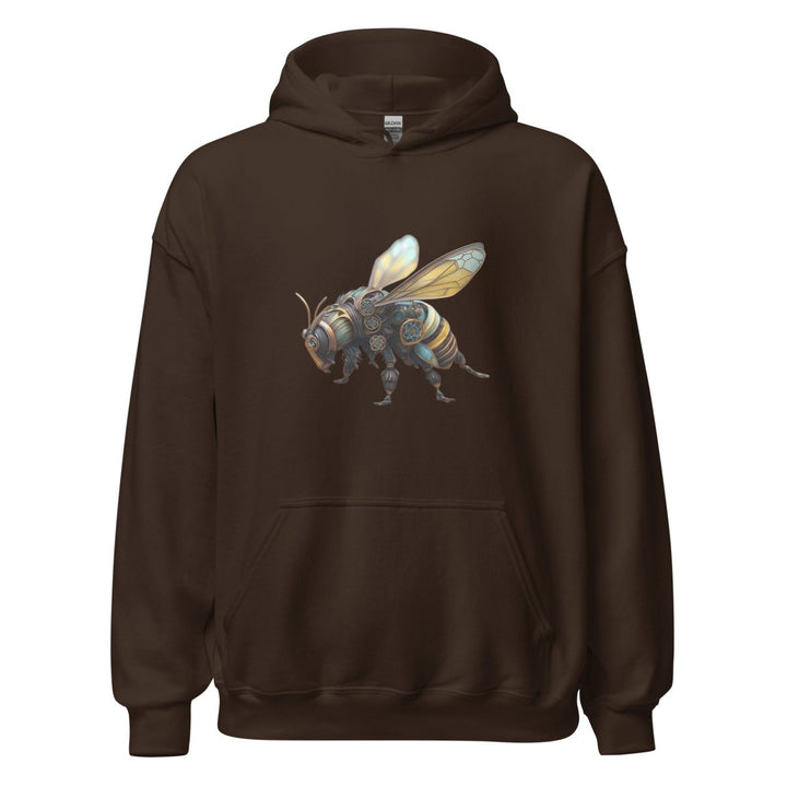 Mechanical Bee Graphic Hoodie - Dark Chocolate - S - ArtyKoala