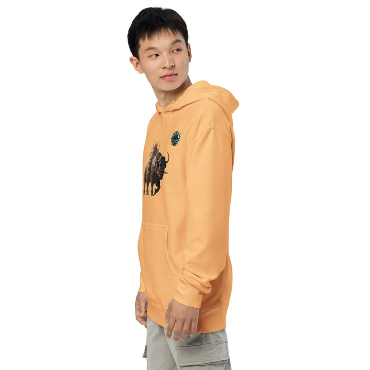 Mechanical Bison and Eye Graphic Hoodie - Peach - S - ArtyKoala