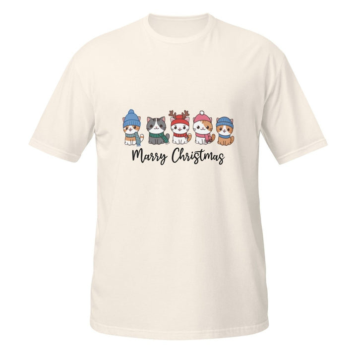Meowy Christmas Graphic Tee - Natural - S - ArtyKoala