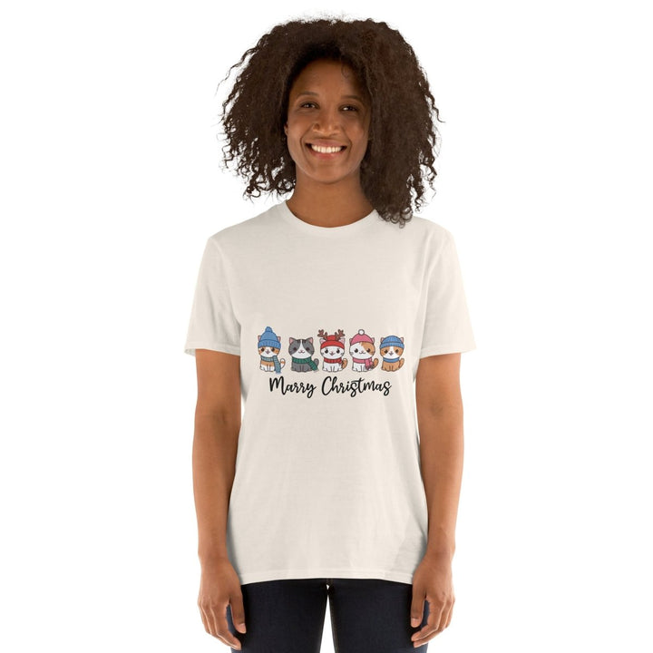 Meowy Christmas Graphic Tee - Natural - S - ArtyKoala