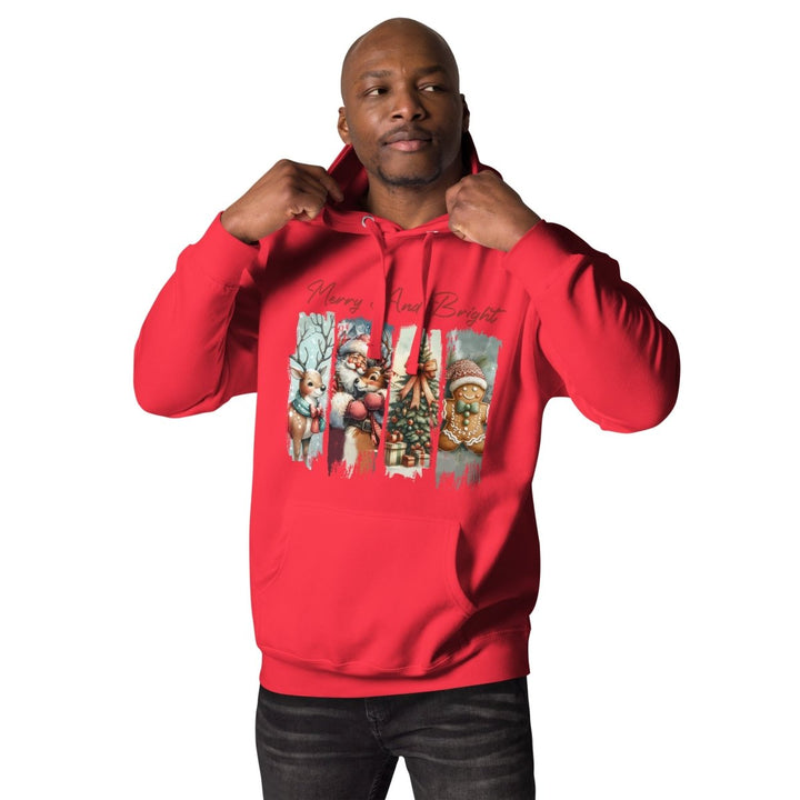 Merry And Bright Graphic Hoodie - White - S - ArtyKoala