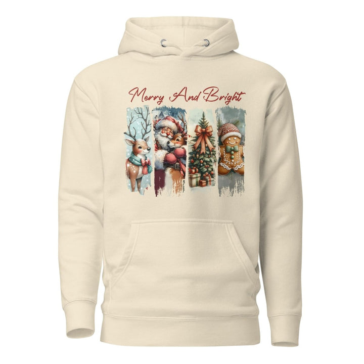 Merry And Bright Graphic Hoodie - Bone - S - ArtyKoala