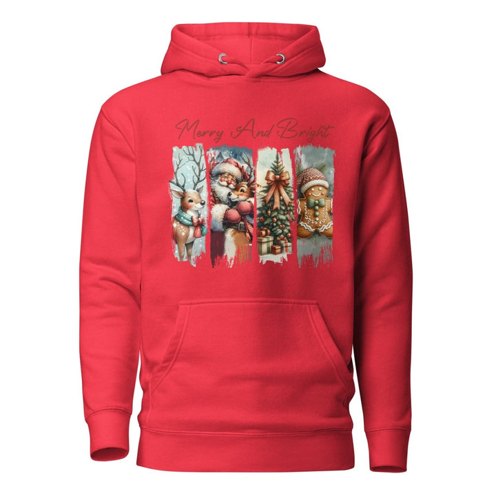 Merry And Bright Graphic Hoodie - Team Red - S - ArtyKoala