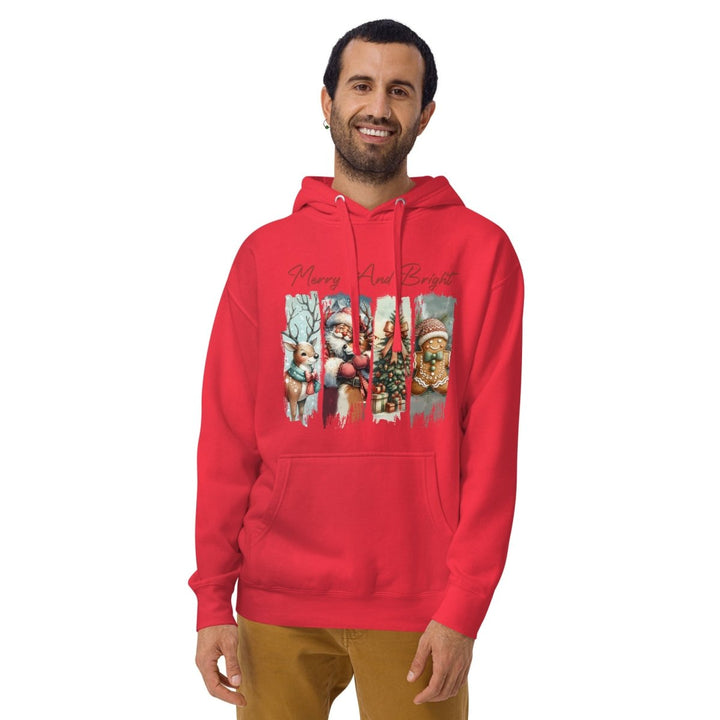 Merry And Bright Graphic Hoodie - White - S - ArtyKoala