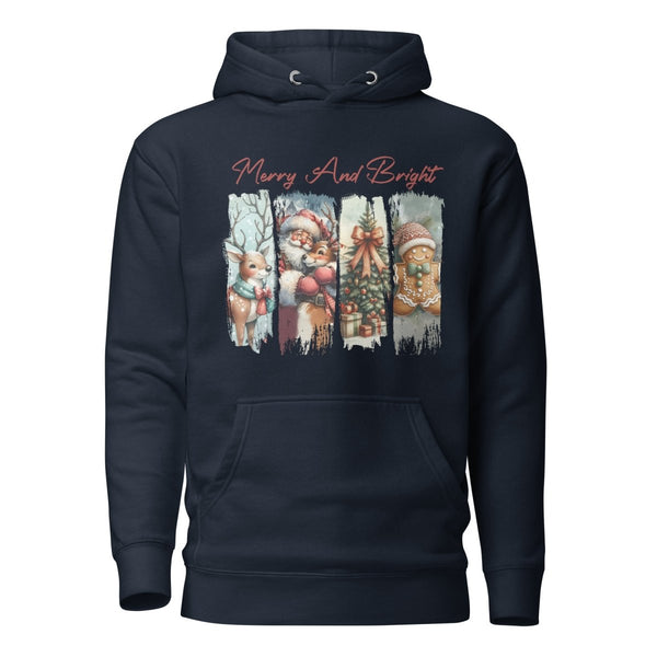 Merry And Bright Graphic Hoodie - Navy Blazer - S - ArtyKoala