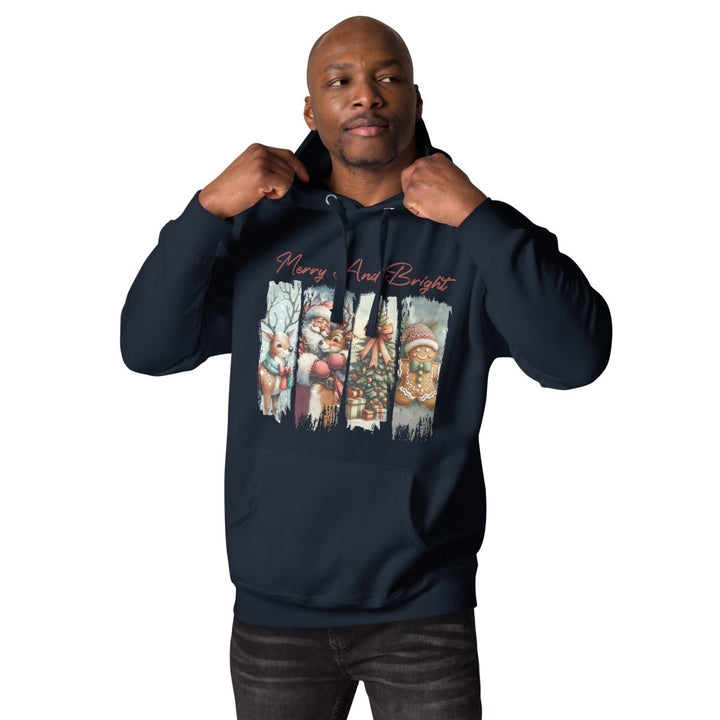 Merry And Bright Graphic Hoodie - White - S - ArtyKoala