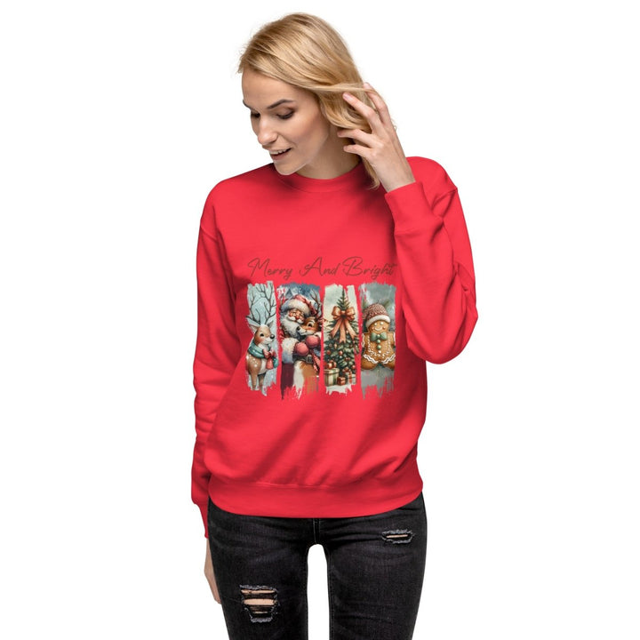 Merry - and Bright Graphic Sweatshirt - White - S - ArtyKoala